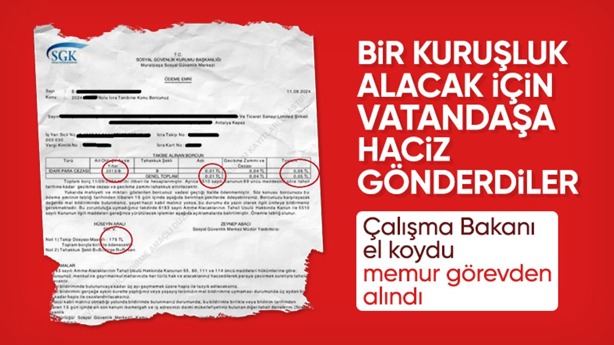 SGK, 1 kuruşluk borç için haciz gönderdi: Vedat Işıkhan işlemi yapan ismi görevden aldı